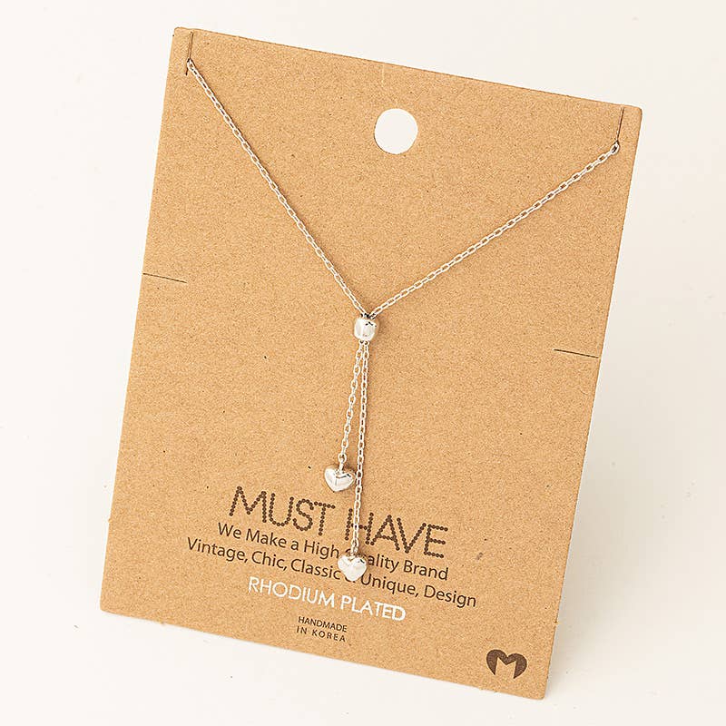 Dainty Heart Lariat Necklace