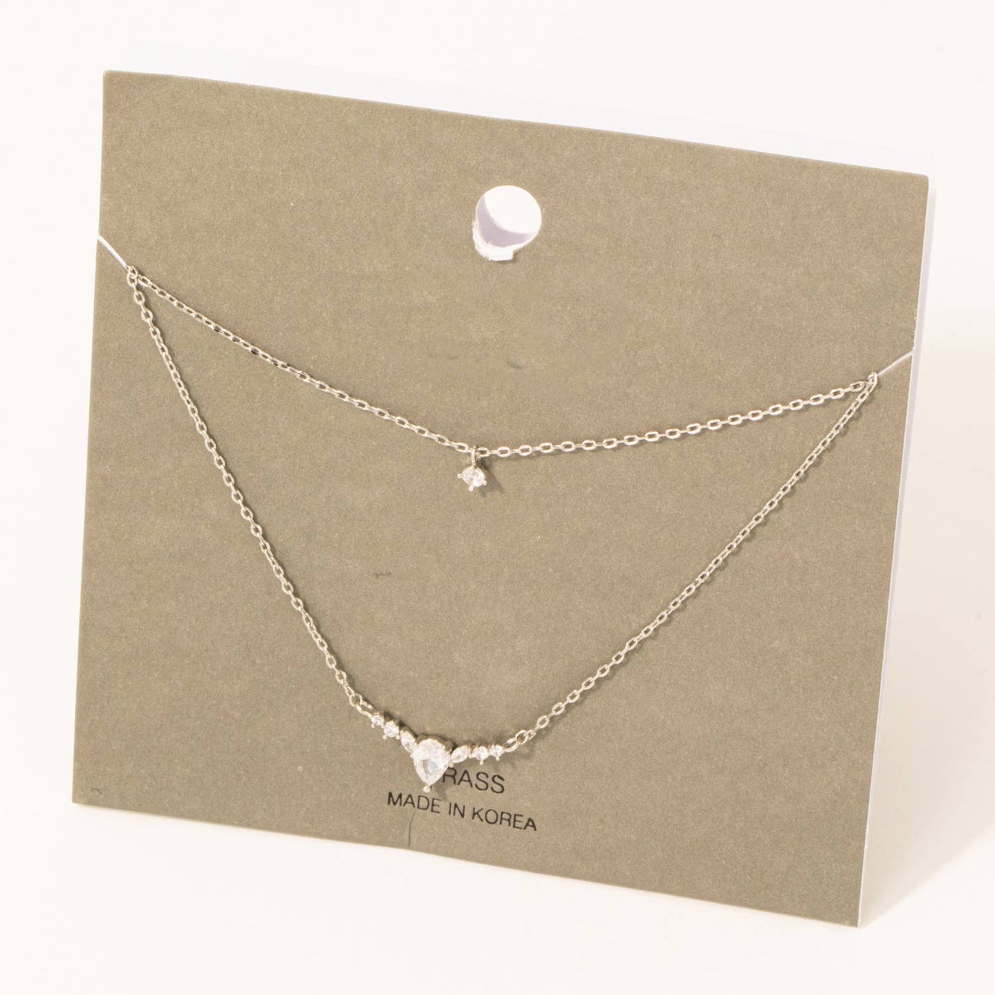 Dainty Layered Chain Rhinestone Charm Necklace