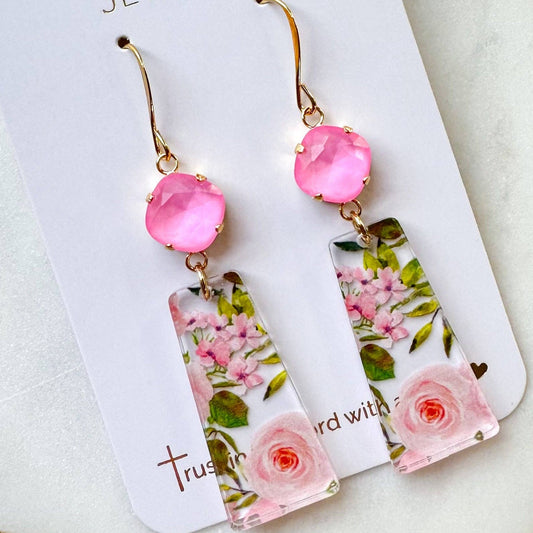 Pink Rosie Earrings